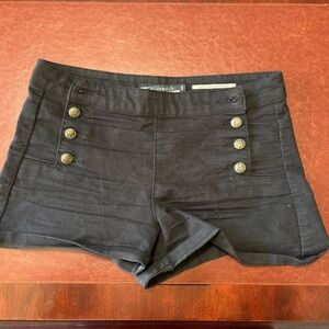 Love Sick Black Sailor-Button Women's Shorts - Size 5